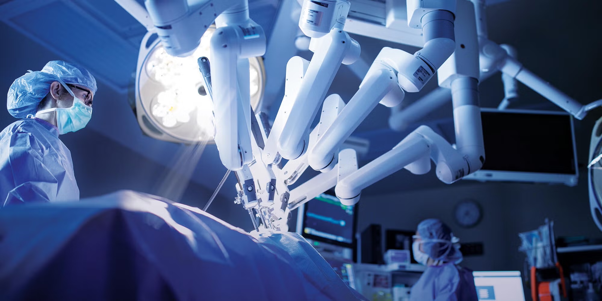 Close-up of da Vinci robotic surgical instruments